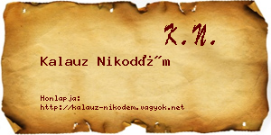 Kalauz Nikodém névjegykártya
